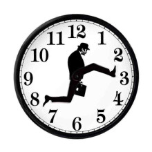 (Black, One size) Ministry Of Silly Walk Wall Clock Funny Silent Mute Clocks Art Decor