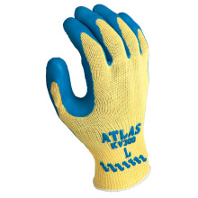 SHOWA Atlas KV300 Handflchenbeschichtungshandschuh aus Naturkautschuk, 10 Gauge, nahtloser Kevlar-Innenschuh, schnittfest, gro (12 Paar)