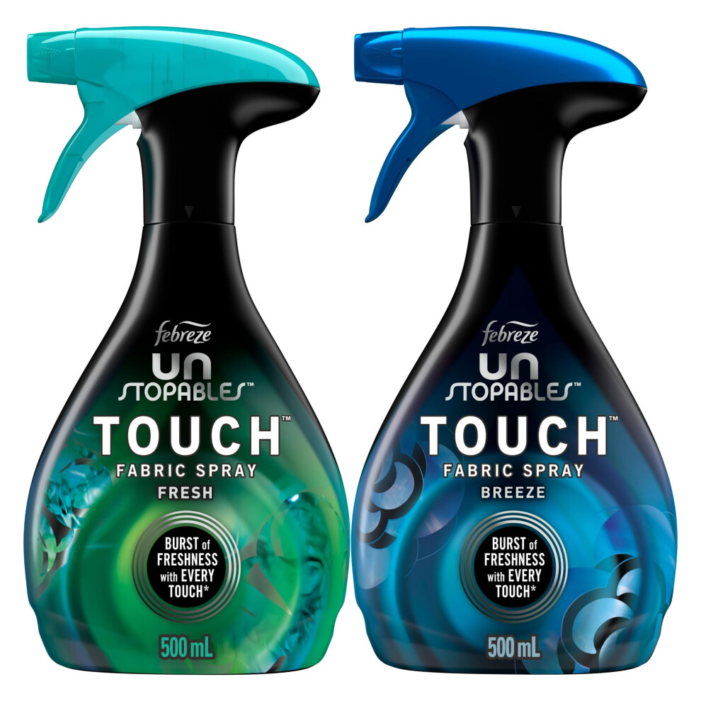 Febreze Unstopables Touch Fabric Spray And Odor Fighter Fresh & Breeze 16.9 Oz Pack Of 2
