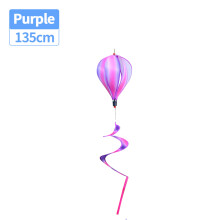 (Purple) Wind Chimes Rainbow Hot Air Balloon Wind Spinner Rotating Sequin Windmill Wind Twister Hanging Decoration