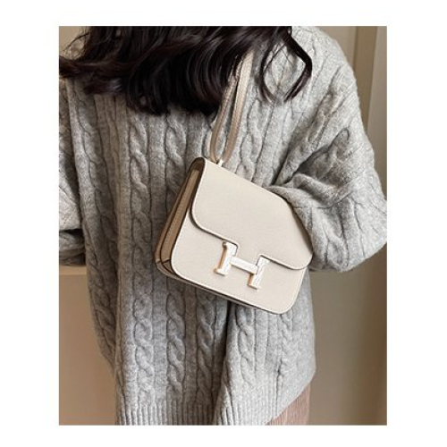Lychee pattern H buckle light luxury shoulder crossbody bag 2