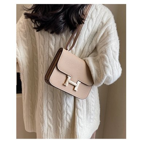 Lychee pattern H buckle light luxury shoulder crossbody bag 1