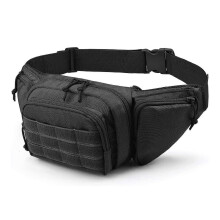 (Black, One size) Men Tactical Fanny Pack Waist Bag Military Waist Bag Concealed Bag New
