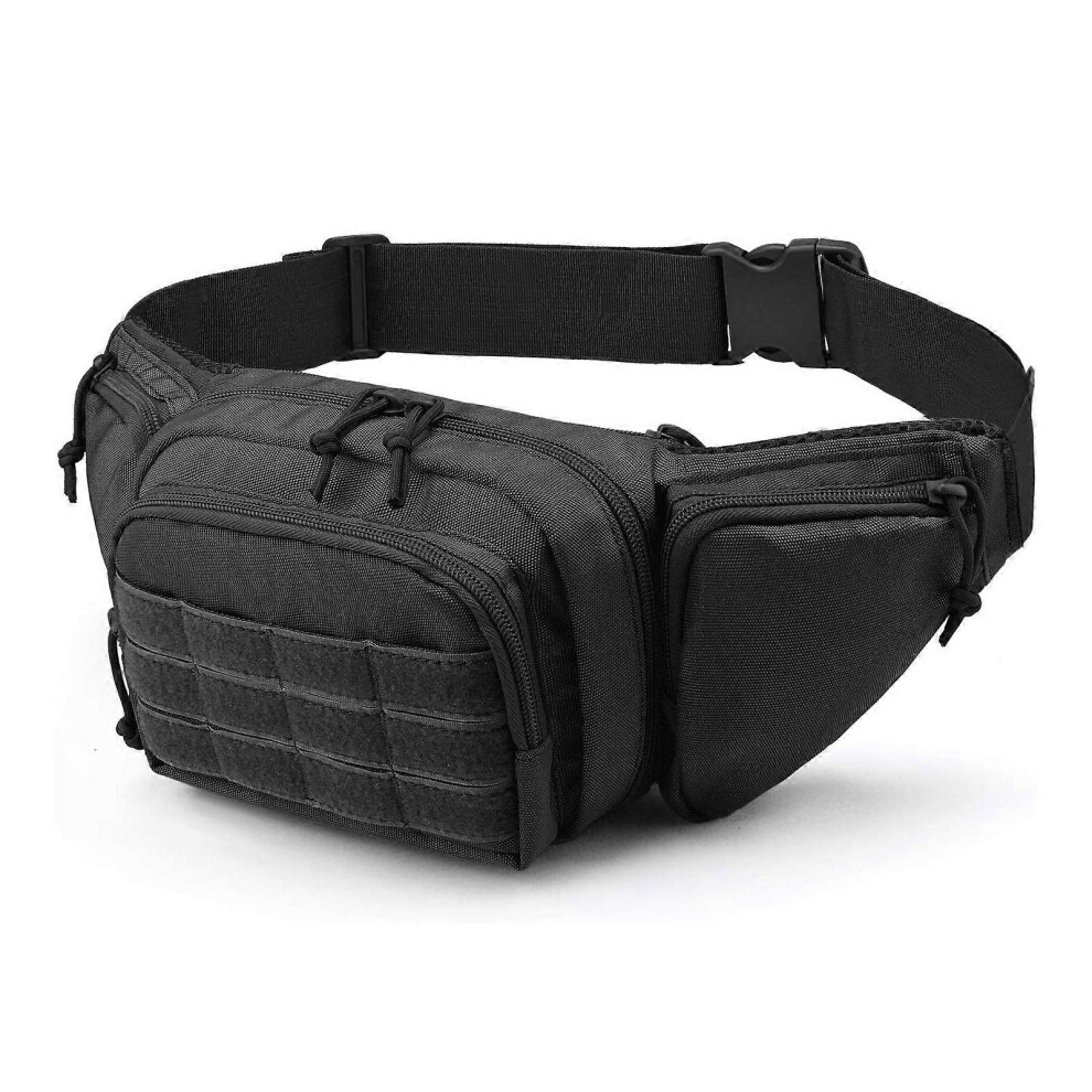 Kikidex (Black, One Size) Men Tactical Fanny Pack Waist Bag Military Waist Bag Concealed Bag New