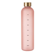 (pink, One size) Motivational Water Bottle with Time Markings to Drink, Reusable Plastic Bottle with BPA Free Tritan for Gym and Sports