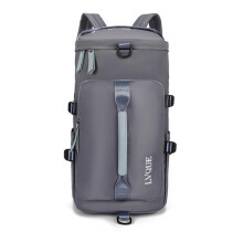 (grey, One size) Sport Gym Bag Travel Duffel Bag with Shoe Compartment and Wet Pocket Water-Resistant New