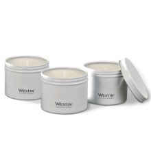Westin White Tea Candle in a Tin - Hand-Poured Soy Candle in Tin - Signature White Tea Scent - 4 oz. - Set of 3