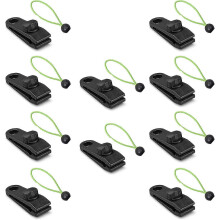 (As show, One size) tarp clips, 20 tarp clips with bungee cords, heavy duty tarp clips, awning accessories, used for tents, awnings