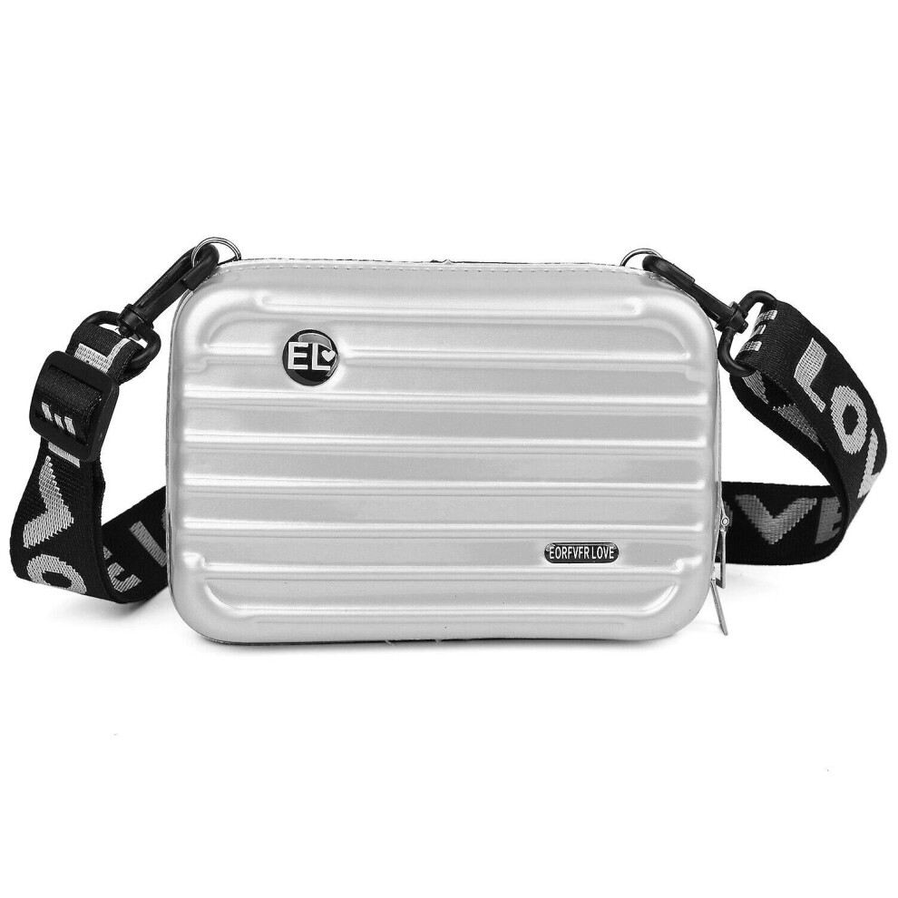 (Hard Shell Cosmetic Bag, Women Mini Suitcase Shape Crossbody Bags Durable Pu) Hard Shell Cosmetic Bag, Women Mini Suitcase Shape Crossbody Bags Durab
