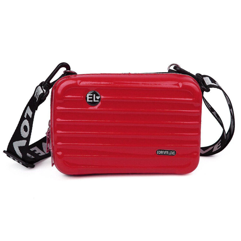 (Hard Shell Cosmetic Bag, Women Mini Suitcase Shape Crossbody Bags Durable Pu) Hard Shell Cosmetic Bag, Women Mini Suitcase Shape Crossbody Bags Durab