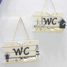 (A, One size) Toilet Door Sign Toilet Sign Wooden Wall Sign Wall Decoration