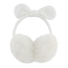 (White, One size) Women Winter Earmuffs Girl Ski Adjustable Ear Covers For Cute Bow Ear Warmer Outdoor Earmuff Fleece Lining