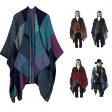 (A, One size) Ponchos For Women Shawls Wraps Oversized Winter Scarf Women's Knitted Poncho Cape Warm Fashionable Wearable Blanket Hoodie