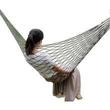 (As show, One size) Nylon Rope Mesh Hammock Hanging Net Hammock Strong Swing Hammock 240*80cm