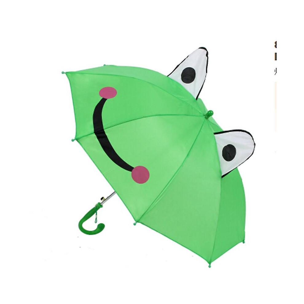 (frog) Cute Cartoon Children Umbrella Children Ears Straight Handle Cute Cartoon Children Umbrella Children Ears Curved Handle