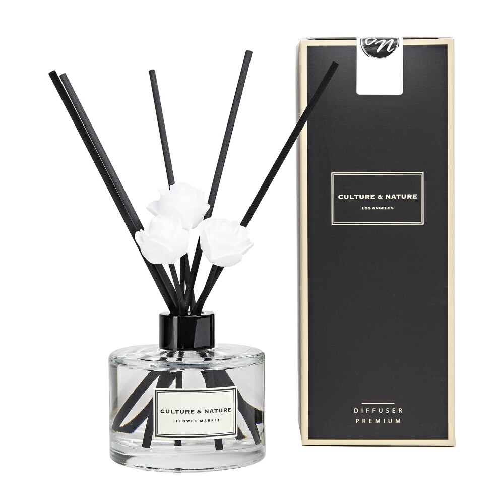 Cultuur Natuur Reed Diffuser Set 67Oz 200Ml Flower Market Geurverspreider Met Sticks Home Fragrance Reed Diffuser Voor Vleermuis-image