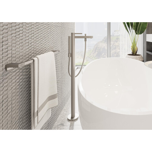 Hansgrohe Hansgrohe AddStoris 6-ιντσών Γωνιακό Ράφι σε Βουρτσισμένο Νίκελ, 41741820 1