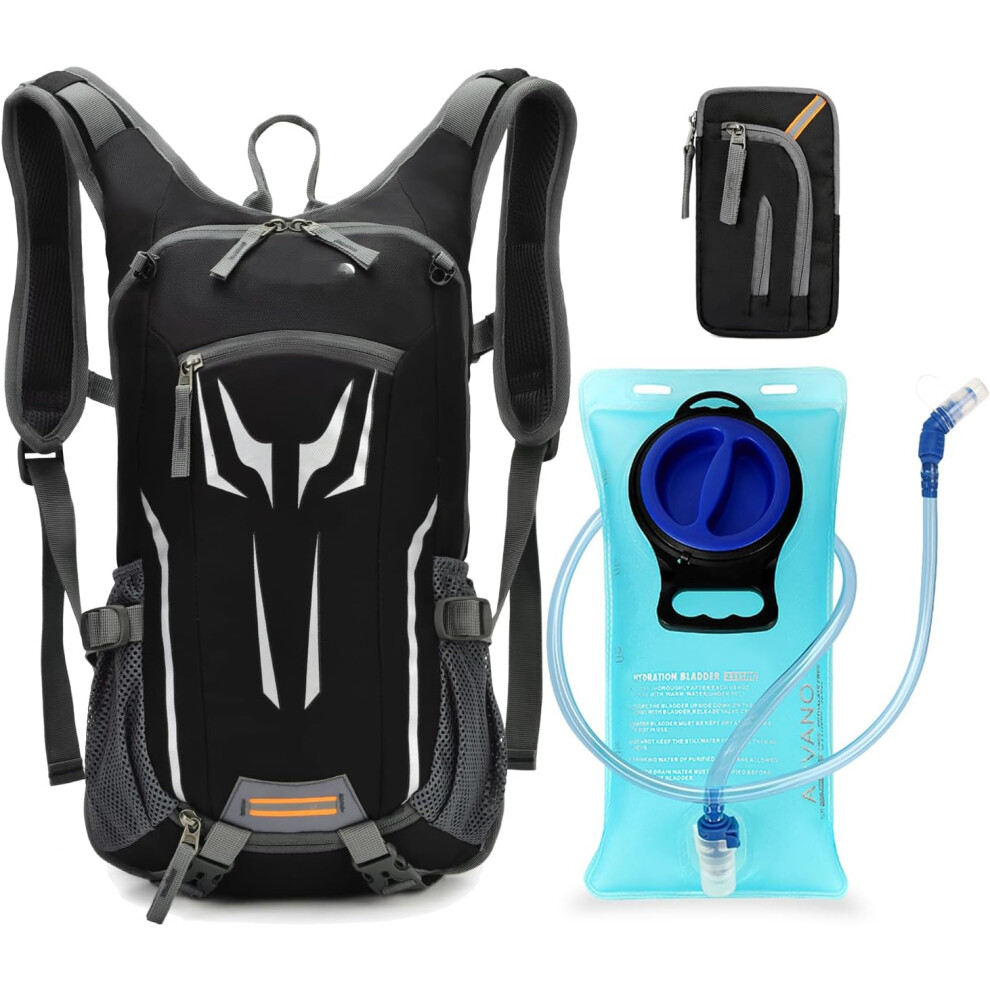 Bike Backpack, Cycling Hydration Backpack with 2L Water Bladder, Lightweight MTB Rucksack, Bicycle Bag for Hiking Skiing Pack Men Women