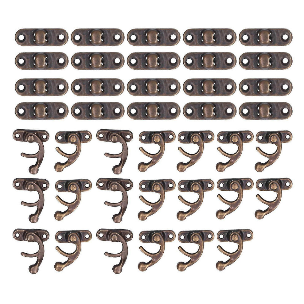 Antique Latch Hook Hasp Lock Set - 20 Pieces, Aluminum Alloy, for Jewelry Box and Luggage Hardware