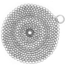AMAGABELI GARDEN & KOTI 8 x8 316 valuraudan puhdistusaine ruostumattomasta teräksestä valmistettu pyöreä ketjurenkaanpesuaine valurautapannuille