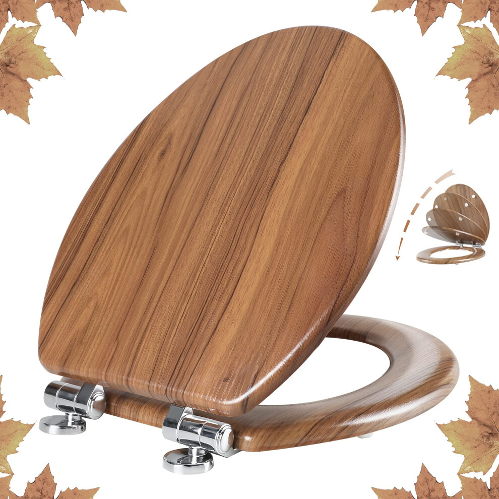 Elongated Toilet Seat Molded Wood Toilet Seat With Quietly Close And Q 653871439303