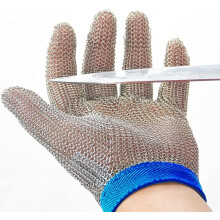 Dowellife Kettenhandschuh, schnittfester Handschuh, lebensmittelechtes Edelstahlgeflecht, Metallhandschuh, Messer, Schneidehandschuh fr Metzger, Aus