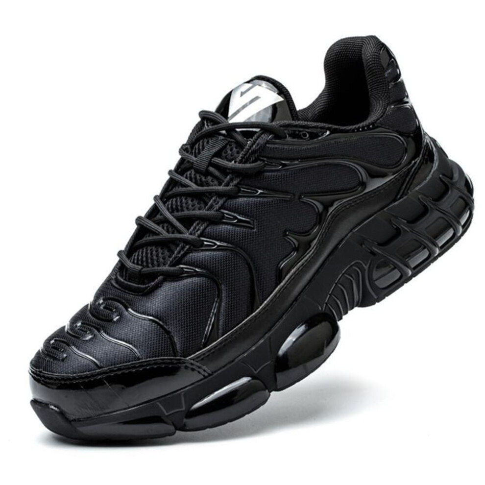 (black, 44) New Air Cushion Men Safety Shoes Anti-smash Steel Toe Shoes Anti-puncture Work Boots Protective Fashion Sport Shoes Plus Size 48
