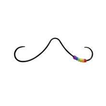 BodyJewelryOnline Schwarzer Septum-Schnurrbart-Nasenring [gelocktes Design] 316L Chirurgenstahl, 2??Lnge, hypoallergen, blei-/nickelfrei, glatte Obe