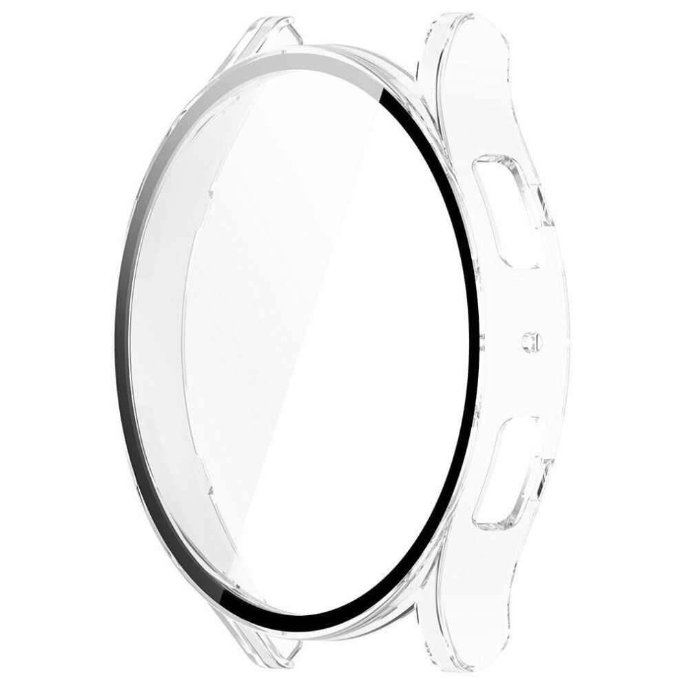 (transparent, Galaxy Watch 6 44mm) PC+Tempered Glass Protective Case for Samsung Galaxy Watch 6 40mm 44mm Full Screen Protector Shell Cover