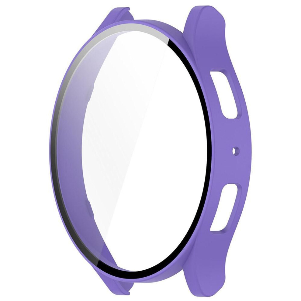(purple, Galaxy Watch 6 40mm) PC+Tempered Glass Protective Case for Samsung Galaxy Watch 6 40mm 44mm Full Screen Protector Shell Cover