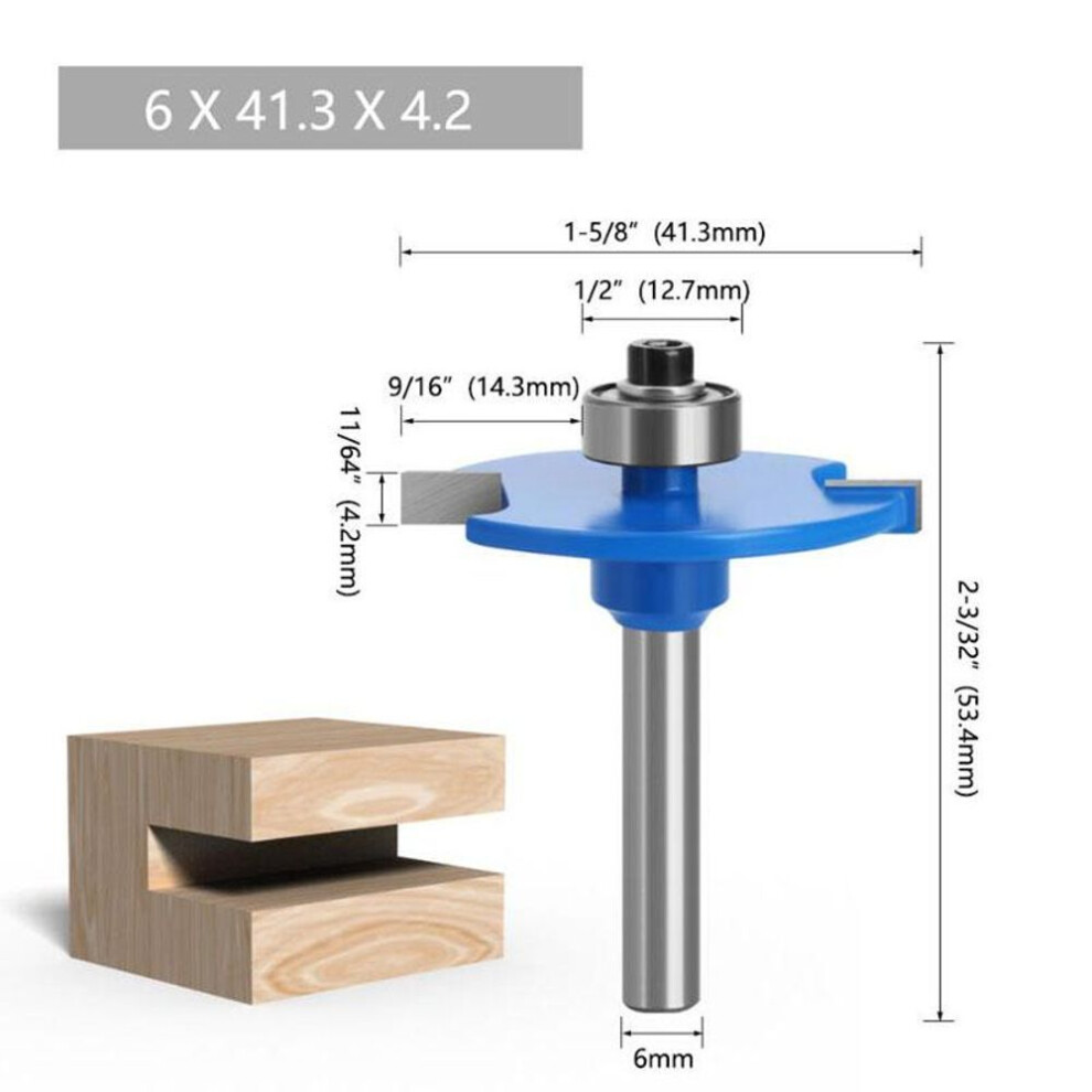 (blue, 6mm shank) 1pc 6mm 6.35mm Shank T-sloting Biscuit Joint Slot Cutter Jointing Slotting Router Bit 4mm Height Milling Cutter Wood Working