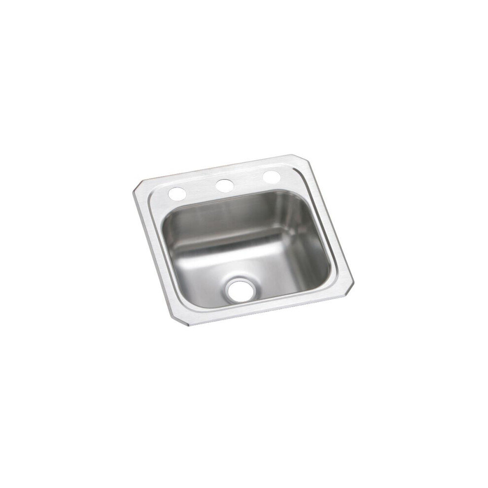 Photos - Kitchen Sink Elkay Celebrity Stainless Steel 15 x 15 x 618 Single Bowl Top Mount Bar Sink BCR151