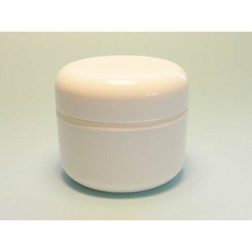 2 Oz White Double Wall Plastic Jar with Dome Lid 12 Per Bag