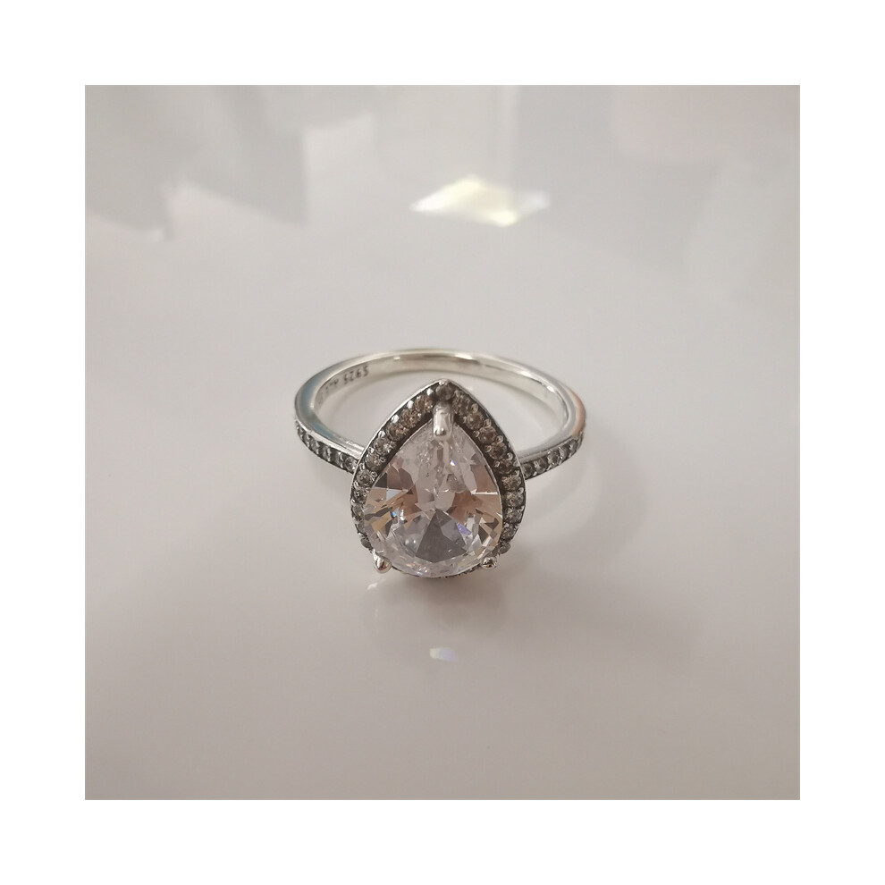 (54) Pandora Ring Radiant Teardrop Clear Cz S925 Ale