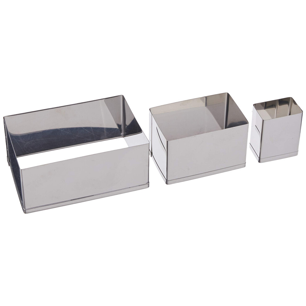 Ateco Rectangle Pastry Fluted Round Cutters in Graduated Sizes  Plain Edge