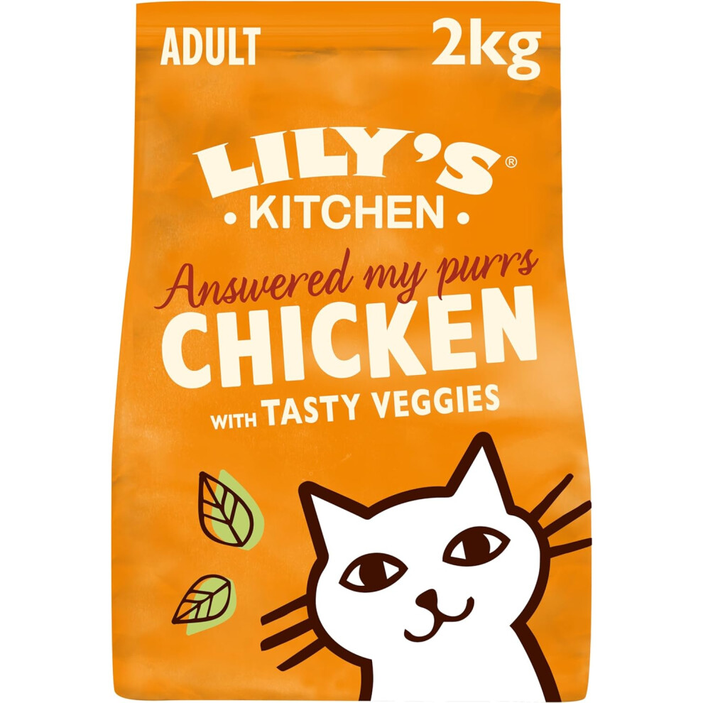 Lily's Kitchen Made With Natural Ingredients Adult Dry Cat Food Bag Chicken With Veggies -Free Recipe 2Kg Grain