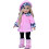 Elegance  Roupa de boneca de 4 peas de 18 polegadas  Casaco de l rosa combinando com chapu, cala marrom e botas sherpa  (boneca no inclu 1