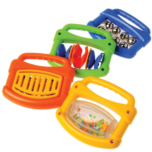 Jouets Musicaux pour Bébé Constructive Playthings, Plastique, Poignées pour Prise Facile, Set de 4 Instruments 1