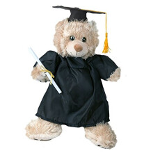 Vestido de formatura com chapu e roupa de rolagem Roupas de ursinho de pelcia cabem na maioria dos tamanhos de 14"" a 18"" Construa um urso e fa