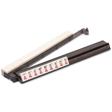 Yellow Mountain Imports Moderne Mahjong-Stnder mit integrierten Drckern  Schwarz  4er-Set