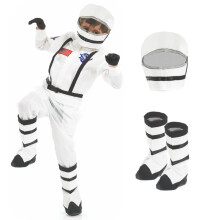 fun shack Astronauten-Kostm fr Kinder mit Helm, Kinder-Astronauten-Kostme, Nasa-Kostm fr Kinder, Weltraum-Kostm fr Kinder, Gre L
