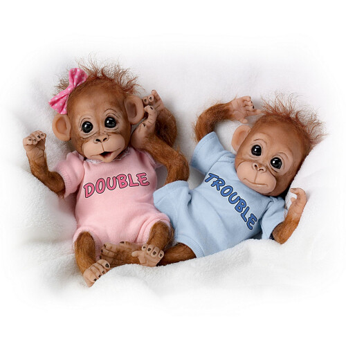 Set di Bambole Scimmie Ashton-Drake: Doppia Guai