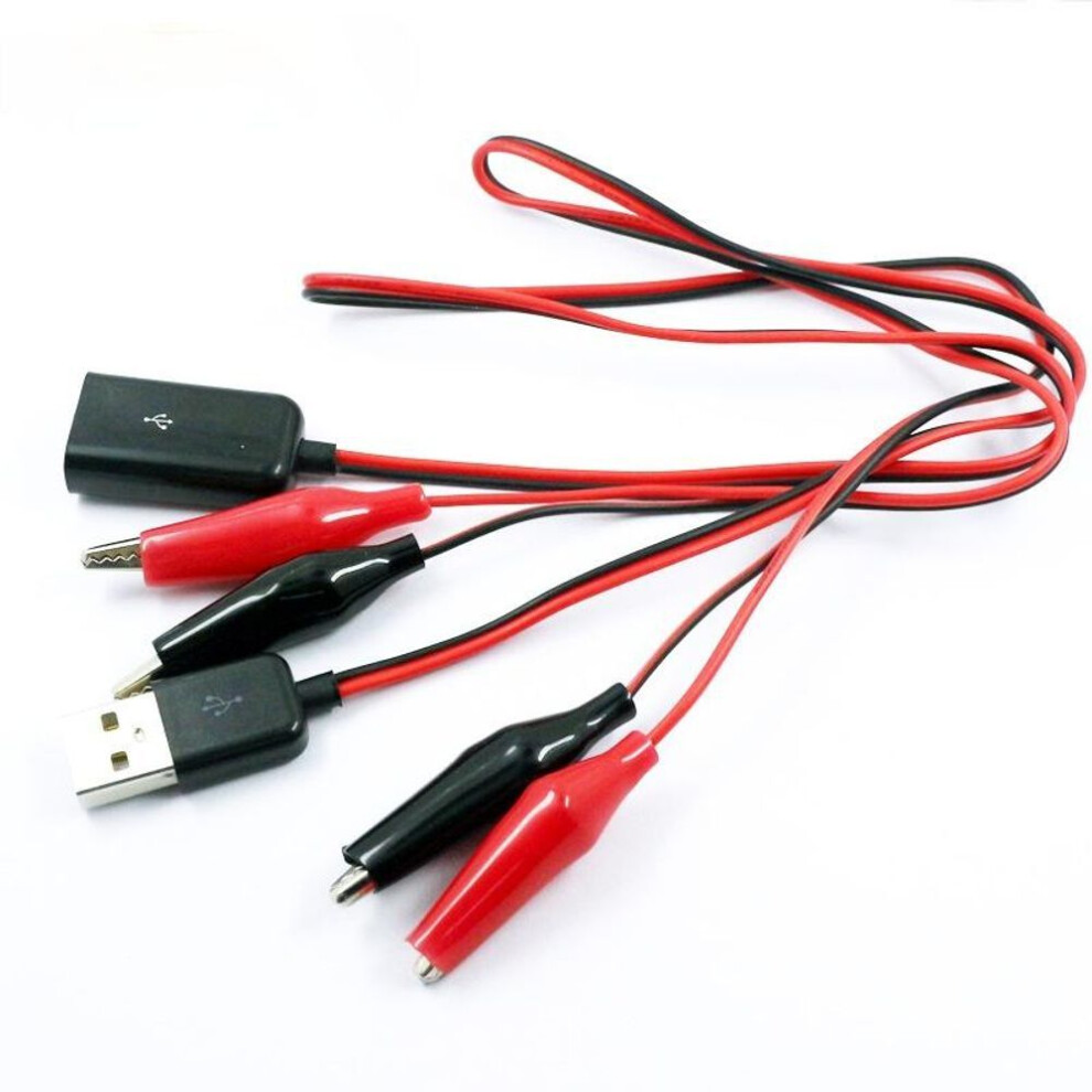 1pair Usb Alligator Clips Crocodile Wire Male/female To Usb Tester Detector Dc Voltage Meter Ammeter Capacity Power Meter