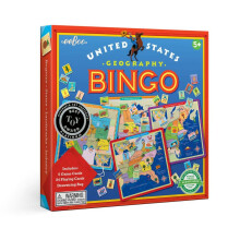 eeBoo: United States Geografi Bingospil for 2 til 6 spillere Inkluderer 6 spillekort 84 spillekort og snorepose for 5 ?r og opefter