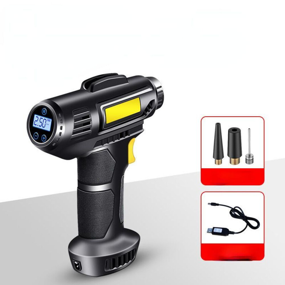 (black) Portable Car Air Compressor Electric Car Tire Inflator Pump Wireless Electric Air Pump For Car Bike Motorcycle Boat Pump