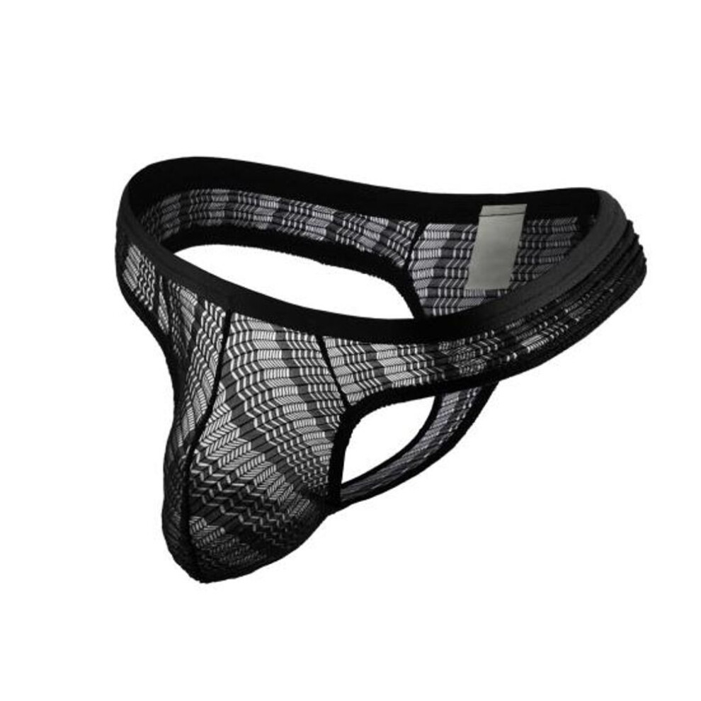 (black, 2XL) Men Briefs Low Waist Intimate Clothes Underwear Pure Color Thong Chic Protective