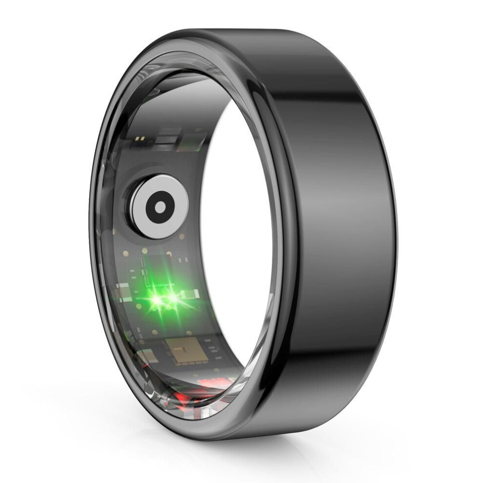(black, 19.8 mm(Size 10)) Yurkem Smart Ring Heart Rate Blood Oxygen Blood Pressure Measuremen Men Women Fitness Tracker Sport Ip68 Waterproof Bluetooth Ring