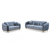 (Grey) Marton Modern Plush Velvet 3+2 Sofa Set