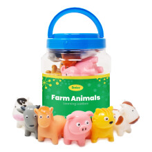 Secchiello con giocattoli da bagno Boley Farm Animals - Include 12 divertenti e colorati giocattoli da bagno e da piscina gratuiti per bambini e