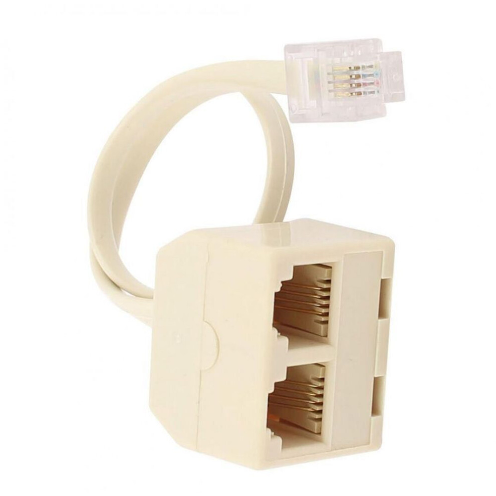 Rj11 6p4c Male To Female 2 Way Outlet Telephone Jack Line Splitter Adapter
